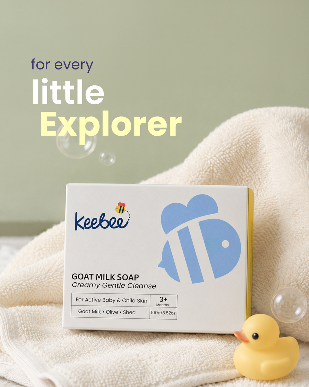 Goat Milk Baby Soap - Gentle Cleansing Soap for Babies & Kids (100g)