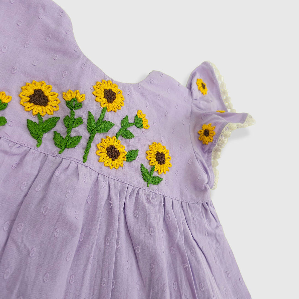 Embroidered Lilac Dress - Sunflower