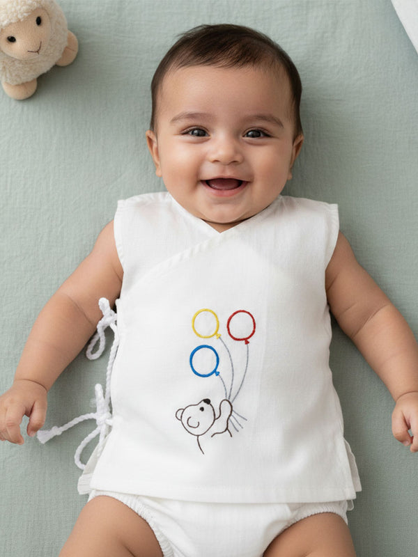 Sleeveless Embroidered Baby Jabla - Balloons