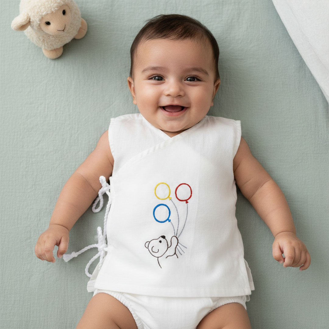 Sleeveless Embroidered Baby Jabla - Balloons