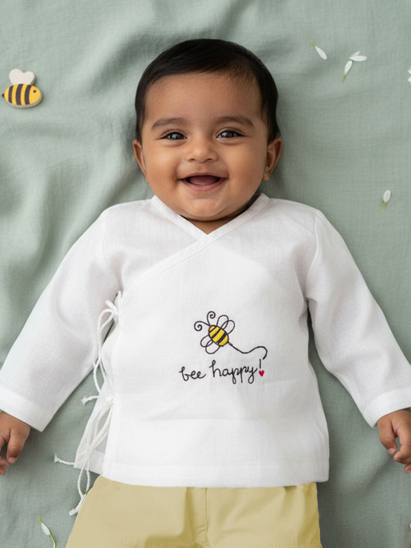 Full Sleeve Embroidered Baby Jabla - Bee Happy