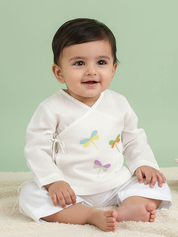 Full Sleeve Embroidered Baby Jabla -Dragon Fly