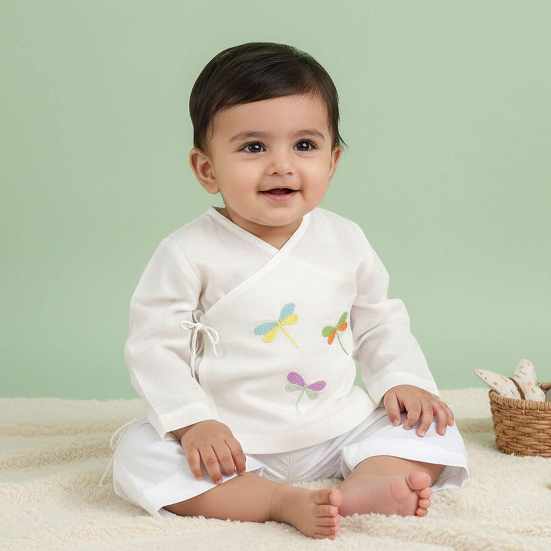 Full Sleeve Embroidered Baby Jabla -Dragon Fly