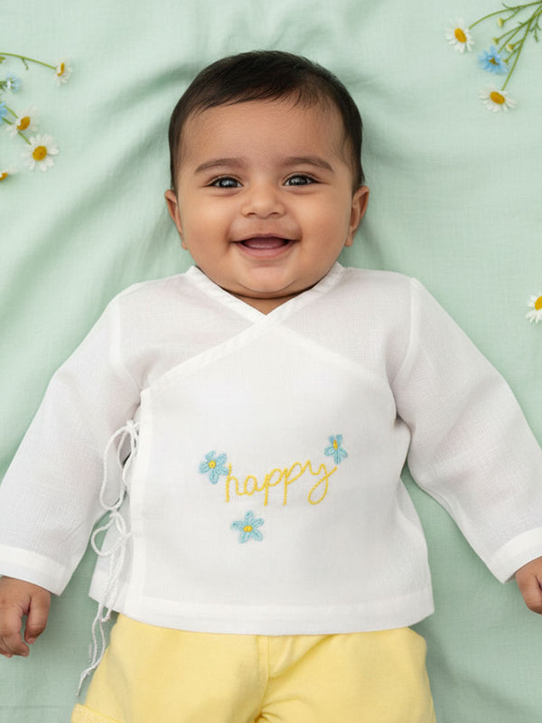 Full Sleeve Embroidered Baby Jabla - Happy