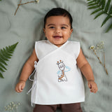 Sleeveless Embroidered Baby Jabla - Giraffe