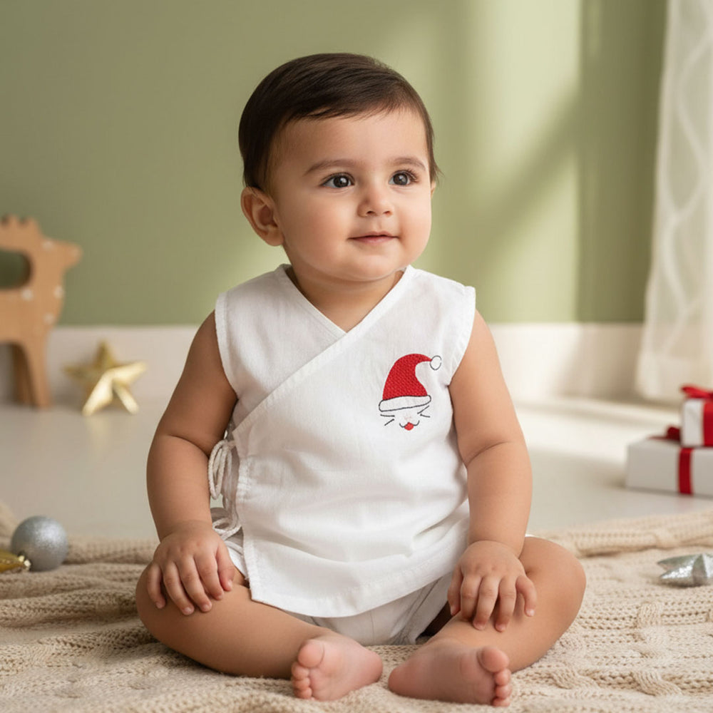 Sleeveless Embroidered Baby Jabla -Merry Cat