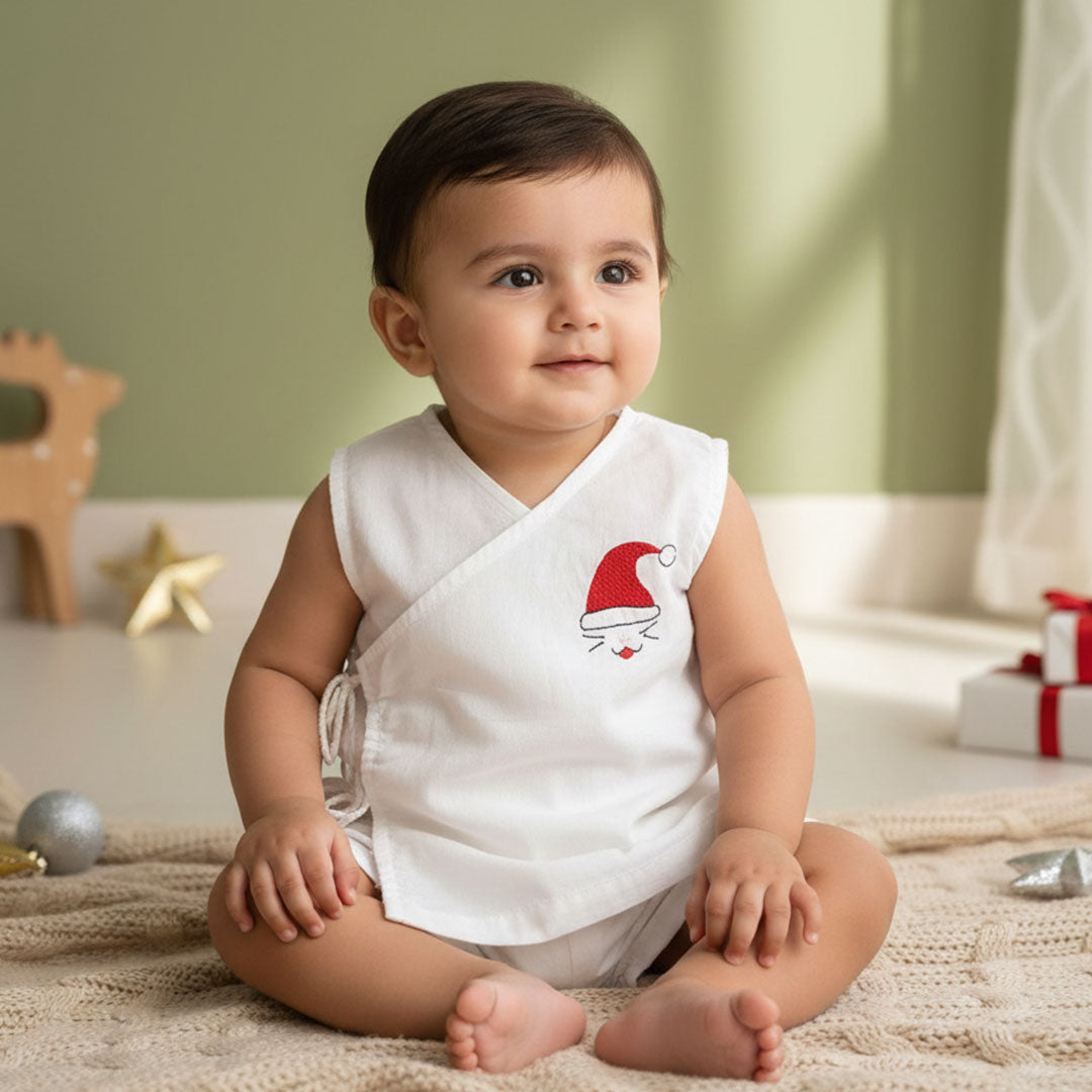 Sleeveless Embroidered Baby Jabla -Merry Cat
