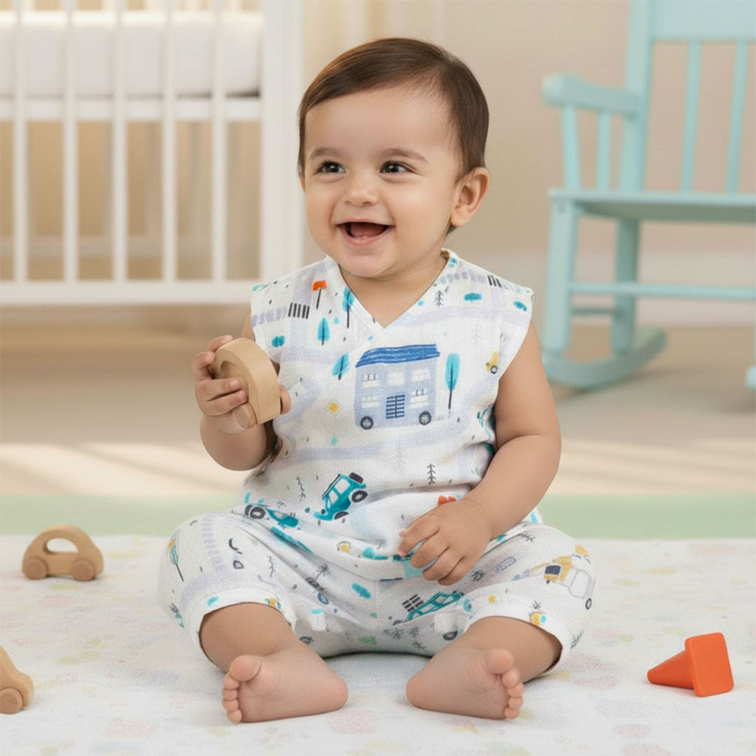 Printed Baby Jabla and Diaper Shorts Set - Tiny Town