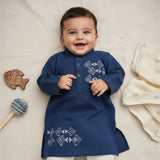 Baby Boy Embroidered Kurta - Fishes