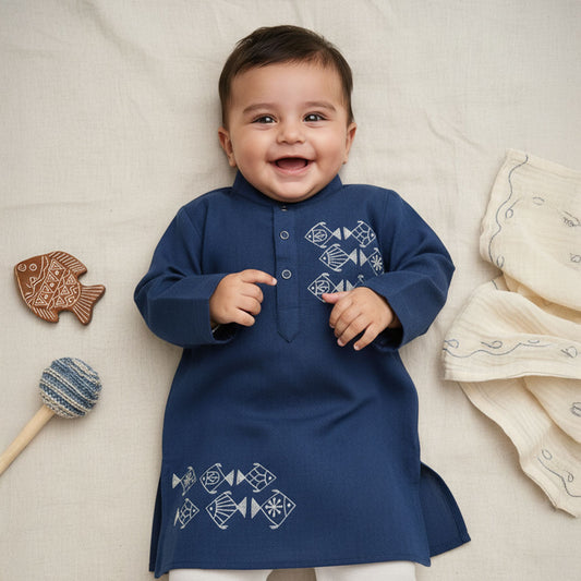 Embroidered Kurta - Fishes
