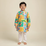 Printed Multicolor Kurta paired with Pajama Pants - Zoo Crew