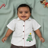 Embroidered Half Sleeve Shirt - 'My First Christmas'