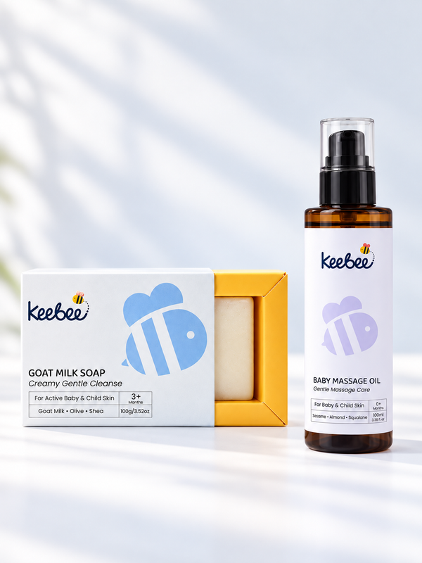 Baby Massage & Bath Duo - Baby Massage Oil and Goat Milk Soap Combo