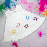 White Embroidered Dress - Color Splash