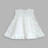Hand-Embroidered White Dress - Tulips