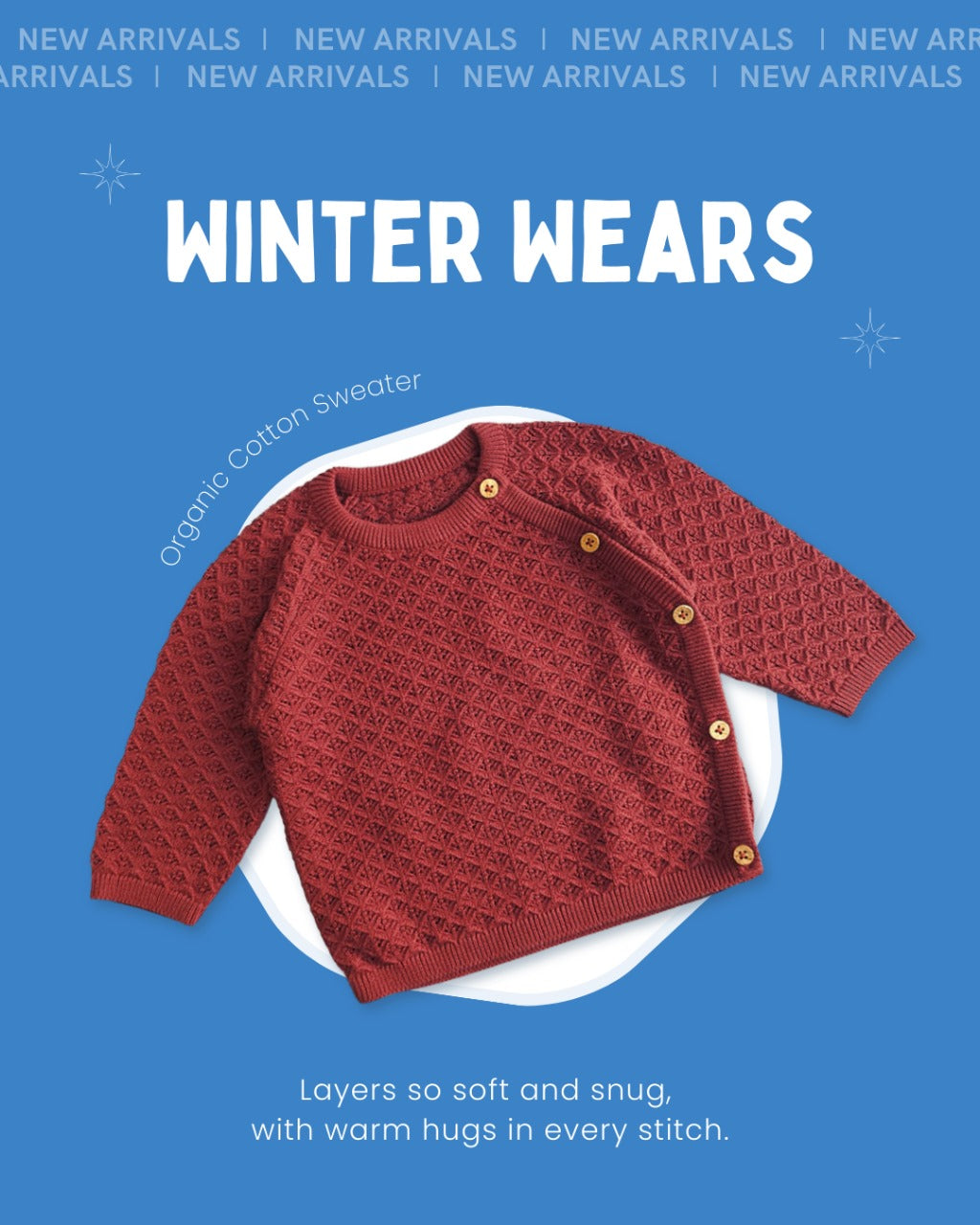 Keebee Organic Cotton Wrap Style Double Layer Sweater - Coffee Brown