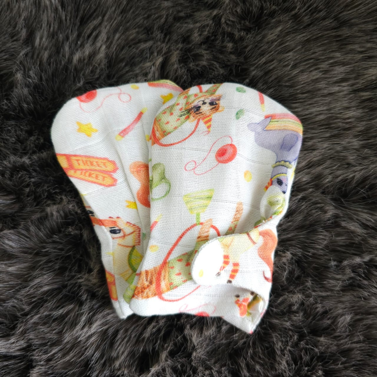 Printed Baby Mittens - Circus Crew