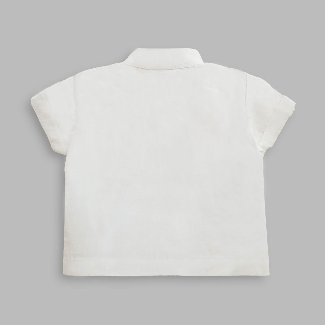 Keebee Organic Cotton Embroidered Shirt with Pockets - Santa and Xmas Tree