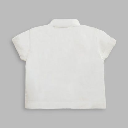 Embroidered Shirt with Pockets - Santa and Xmas Tree