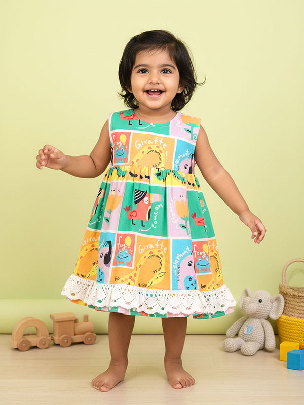 Girls Printed Peony Dress - Zoo Crew