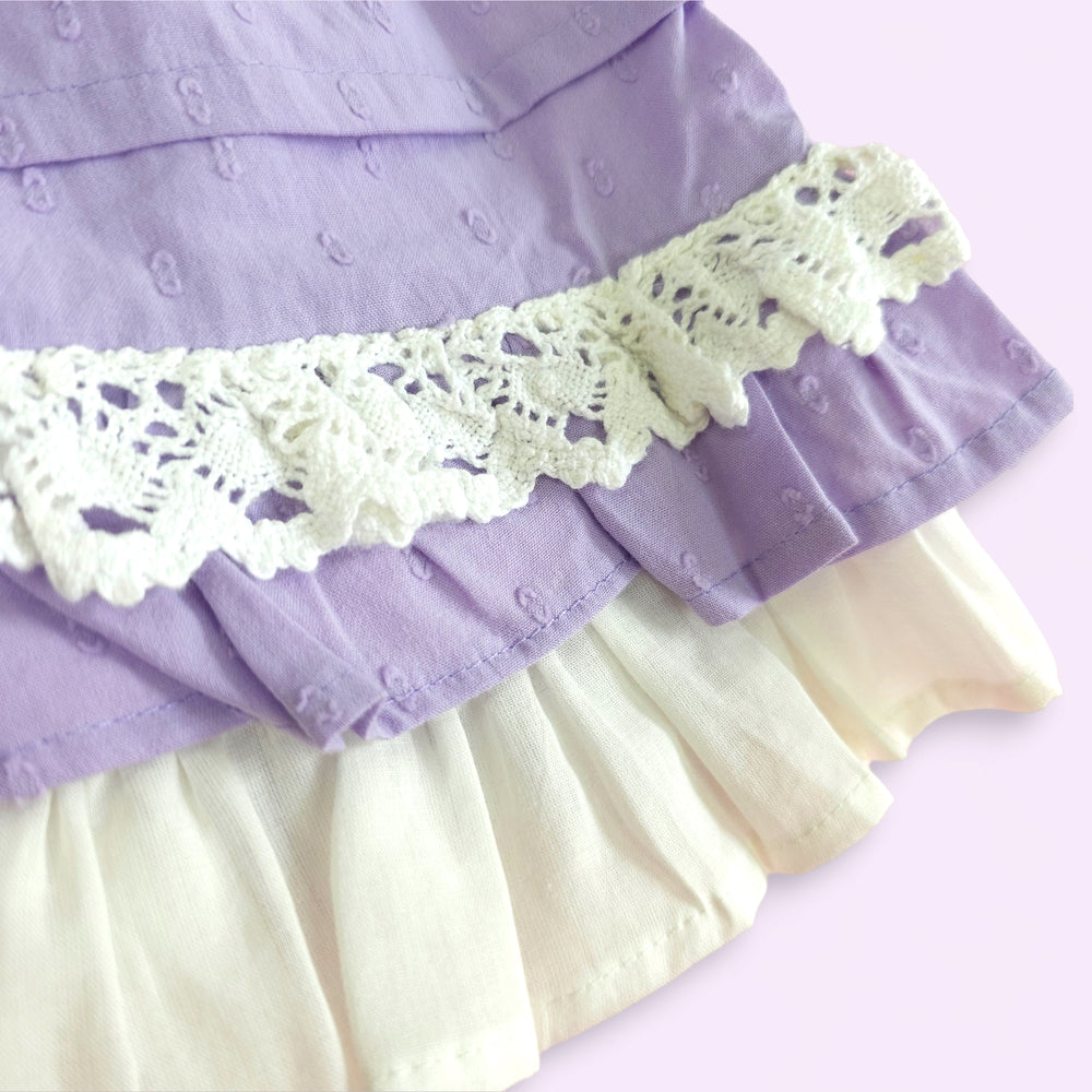 Hand Embroidered Lilac Peony Dress