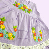 Hand Embroidered Lilac Peony Dress