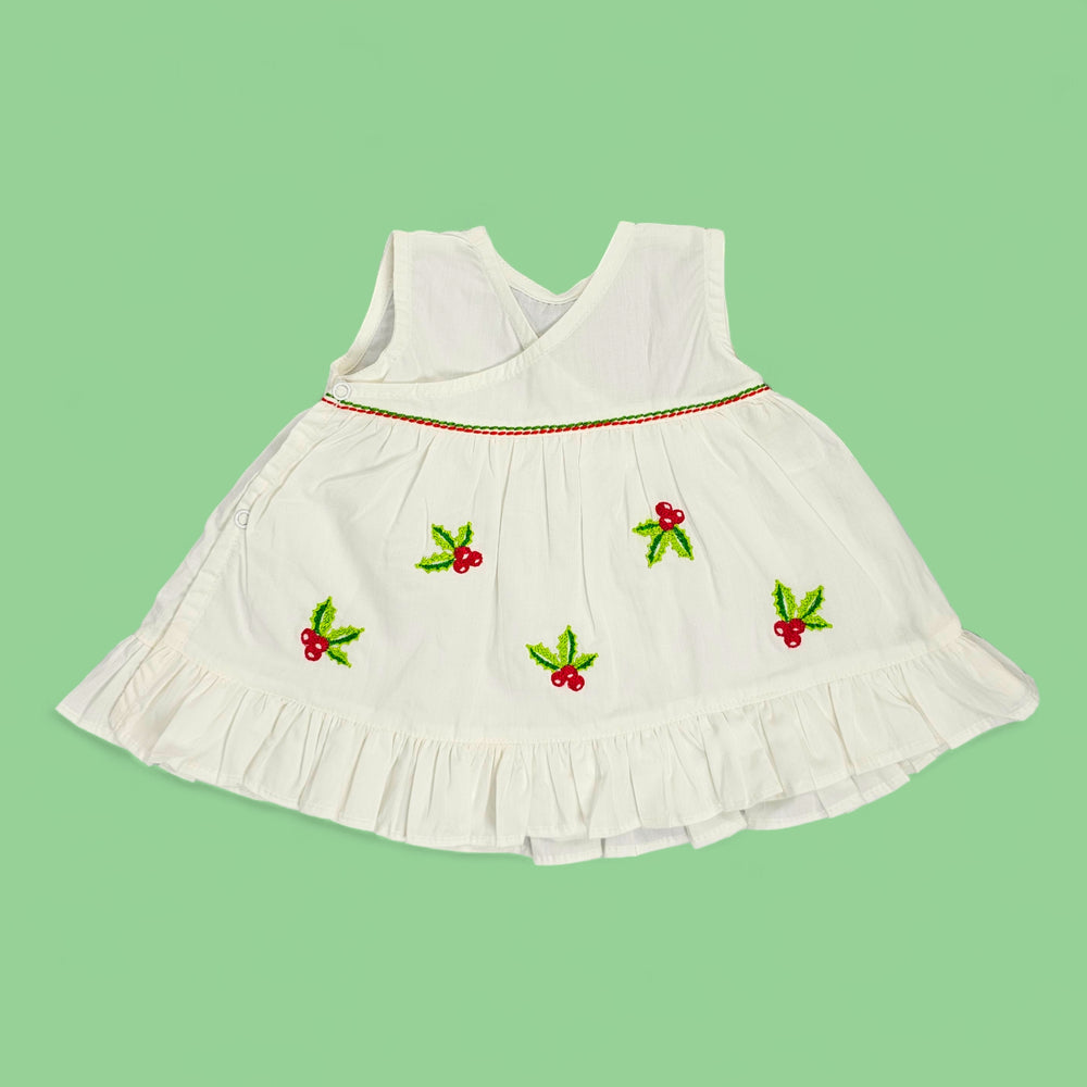 Embroidered Newborn Wrap Dress - Holly