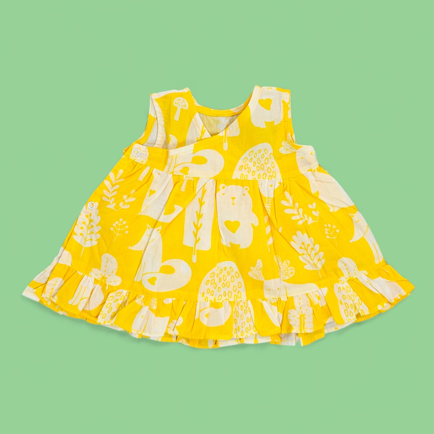 Keebee Organic Cotton Printed Newborn Baby Girl Jabla / Dress - Enchanted Forest