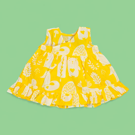 Keebee Organic Cotton Printed Newborn Baby Girl Jabla / Dress - Enchanted Forest