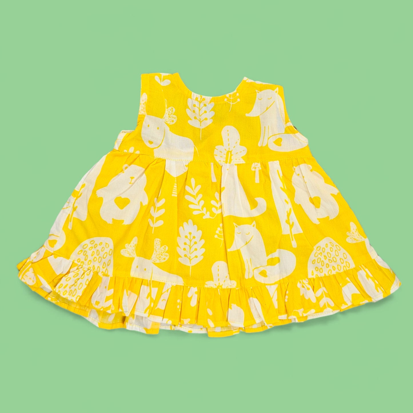 Keebee Organic Cotton Printed Newborn Baby Girl Jabla / Dress - Enchanted Forest