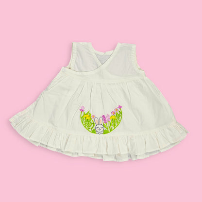 Embroidered Newborn Wrap Dress - Rabbit