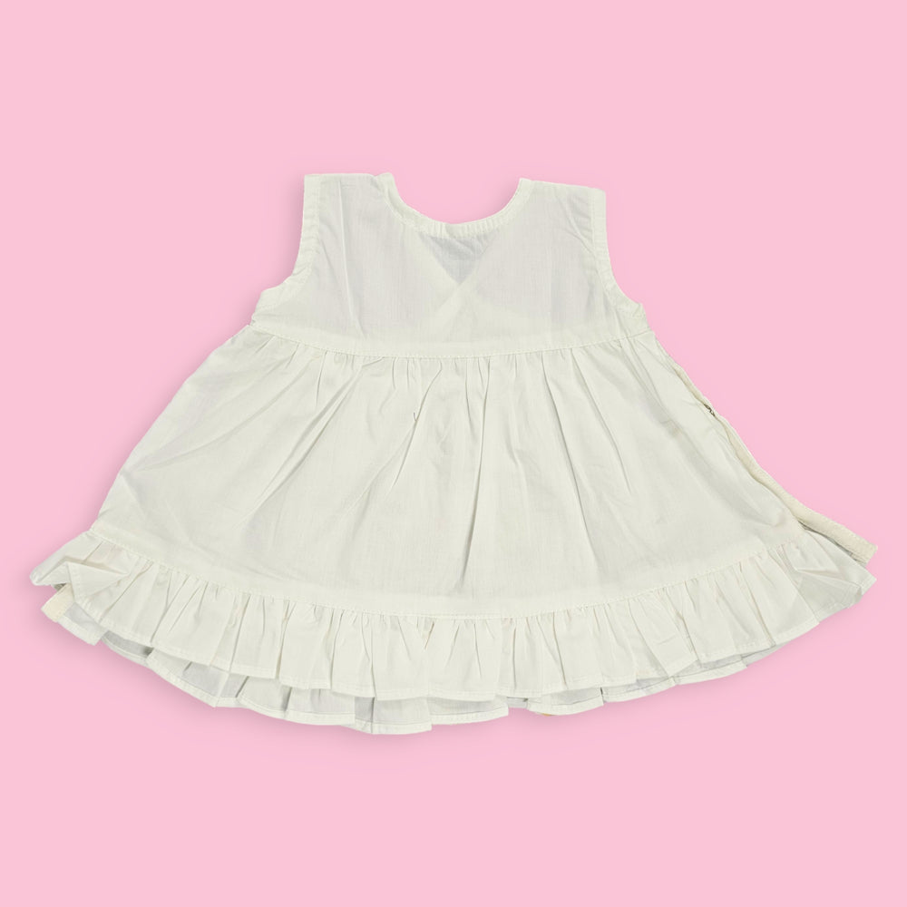 Embroidered Newborn Wrap Dress - Rabbit