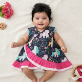 Printed Wrap Dress - Unicorns