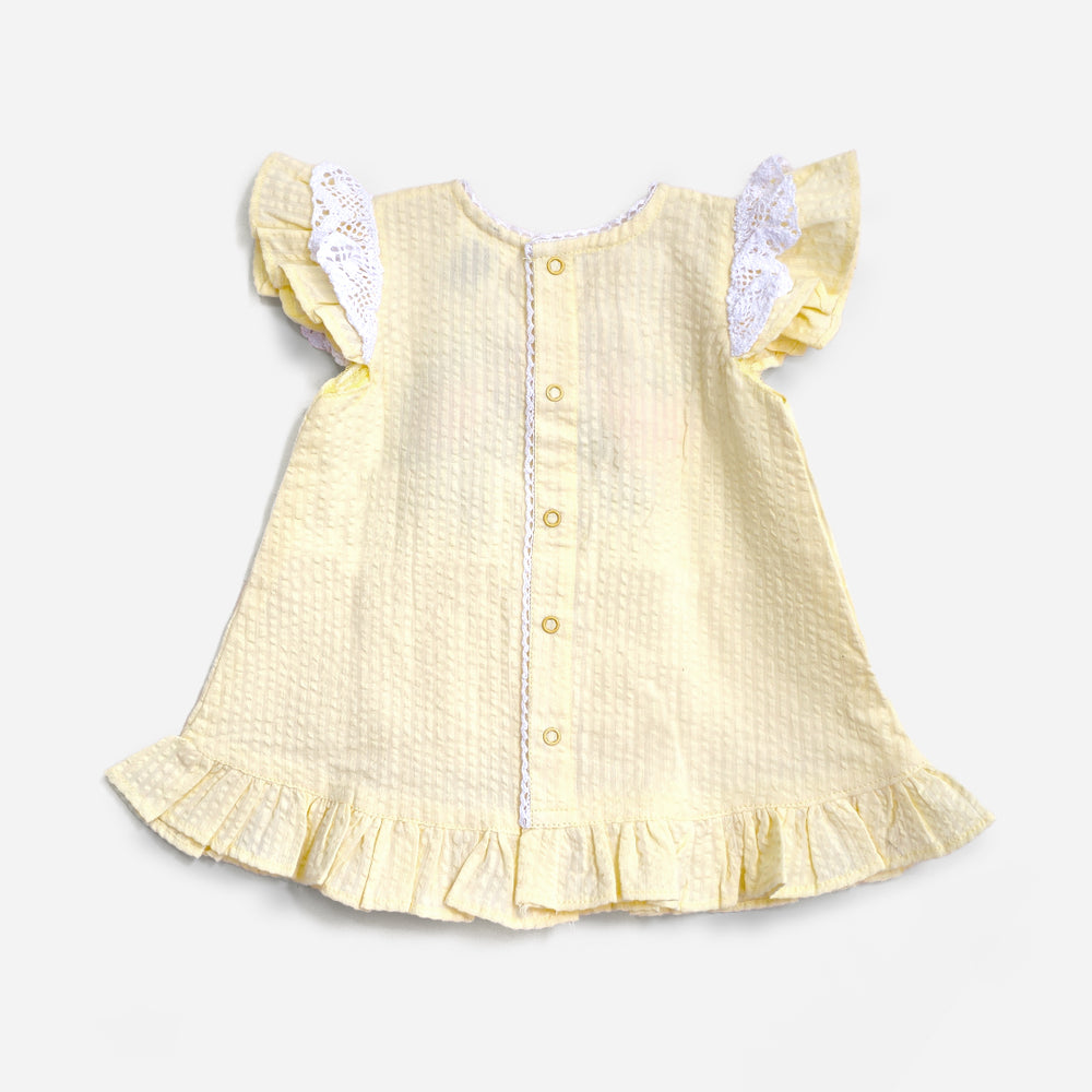 Hand Embroidered Yellow Dress - Blossom