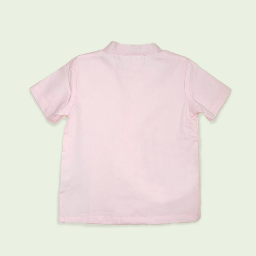 Organic Cotton Embroidered Shirts - Pink Love Dandelion