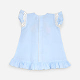 Hand Embroidered Blue Dress - Blossom
