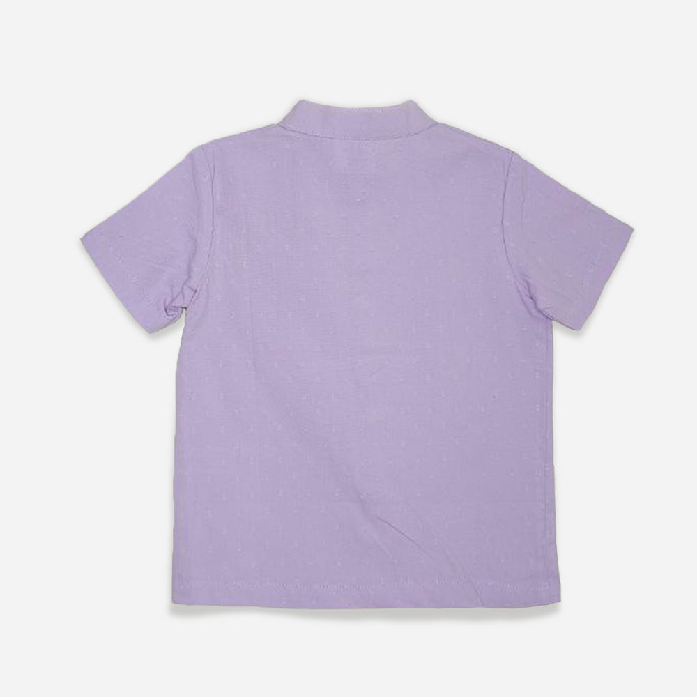 Embroidered Textured Lilac Shirt - Pocketful of Love