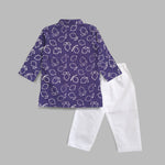 Organic Cotton Embroidered Kurta paired with Pajama Pants - Lemons