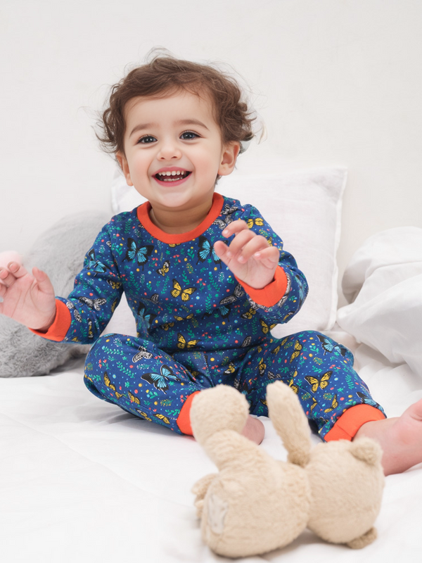 Full Sleeve Lounge Nightsuit PJ Set - Butterfly Garden
