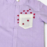 Embroidered Textured Lilac Shirt - Pocketful of Love