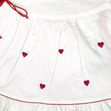 White Embroidered Wrap Dress - Hearts