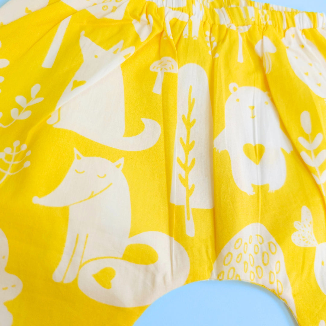 Keebee Organic Cotton Printed Elastic Waist Baby Diaper Shorts - Enchanted Forest