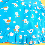 Keebee Organic Cotton Printed Girls Wrap Dress - Blue Birdie