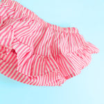 Keebee Organic Cotton Ruffled Baby Girl Bloomer - Pink Stripes