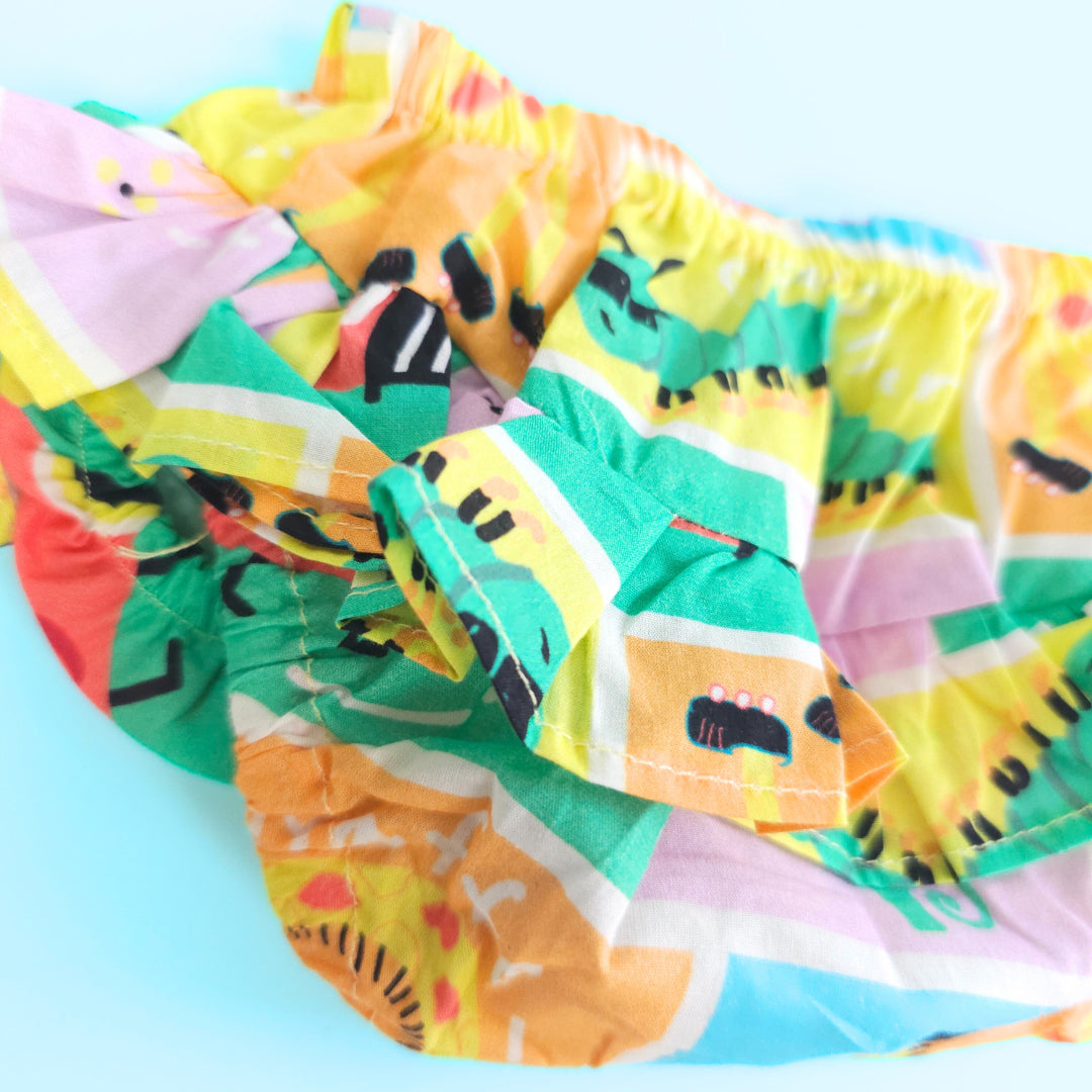 Keebee Organic Cotton Ruffled Baby Girl Bloomer - Zoo Crew