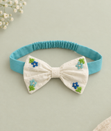 Baby Girl Turquoise Blue and White Wrap Style Lehenga and Accessories Set - Wild Flowers