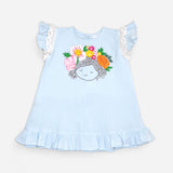Hand Embroidered Blue Dress - Blossom