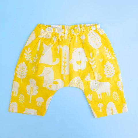 Keebee Organic Cotton Printed Elastic Waist Baby Diaper Shorts - Enchanted Forest