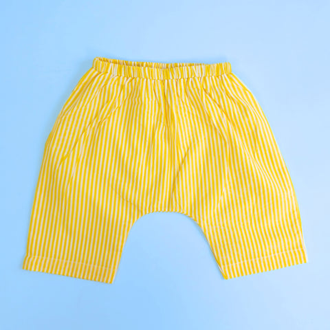 Keebee Organic Cotton Baby Striped Elastic Waist Diaper Pants - Yellow