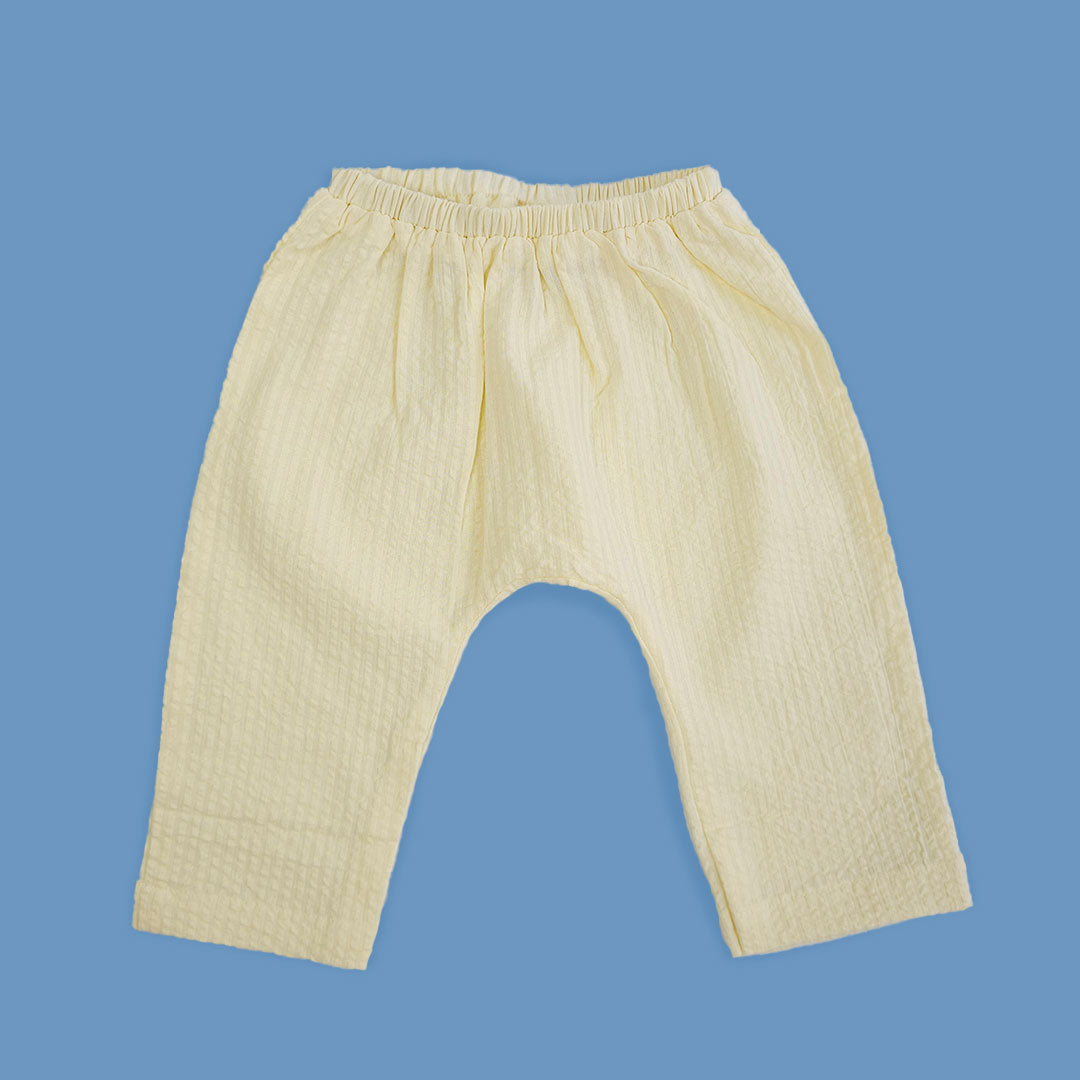 Keebee Organic Cotton Kimono Wrap Style Solid Textured Baby Jabla Set - Yellow